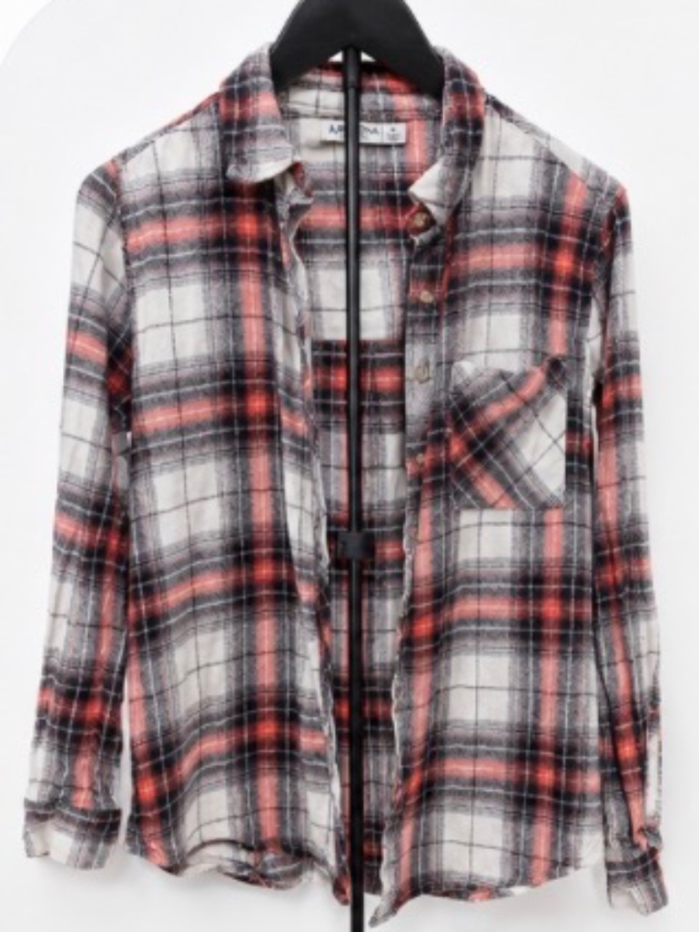 Arizona Jean Co. Women’s Plaid Flannel Button-Down Shirt Size Medium